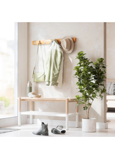 Umbra Flip - kapstok - 8 haken wandkapstok - naturel