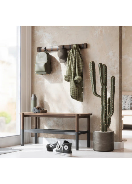 Umbra Flip - kapstok - 8 haken wandkapstok - walnoten / zwart