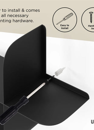 Umbra Montage wandplank shelf zwart metaal, set van 2