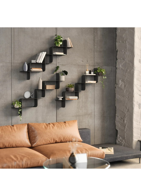 Umbra Montage wandplank shelf zwart metaal, set van 2