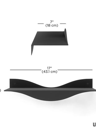 1023282-040 Umbra Surf wandplank zwart - set 2 stuks