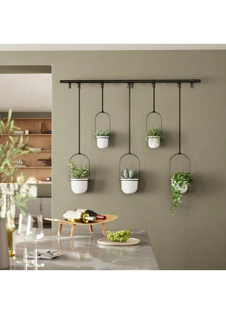 Umbra Triflora hangende planter groot - zwart / wit