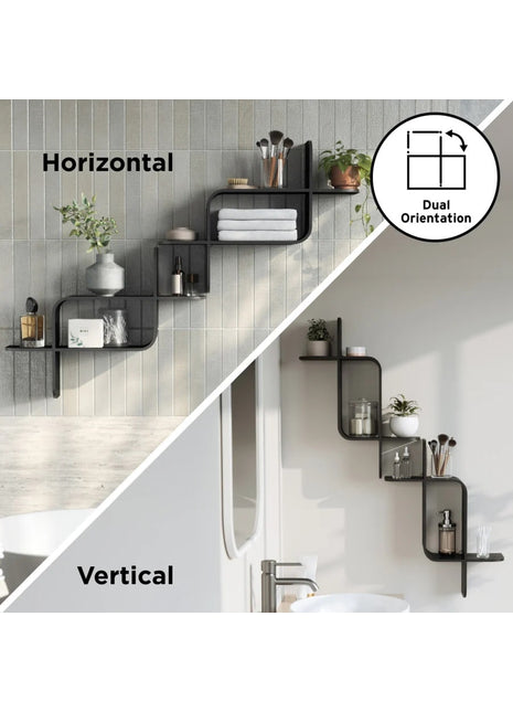 1017571 Umbra Montage wandplank zwart hout