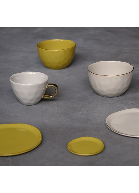 105254 Good Morning bord / plate small amber groen 9 cm