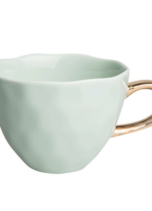 103270 Good Morning Cup cappuccino / thee celadon gouden oor