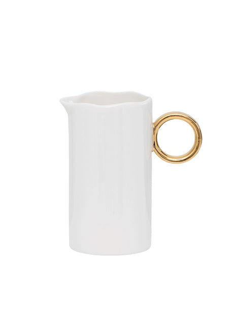 105937 Good morning melkkan wit met gouden oor