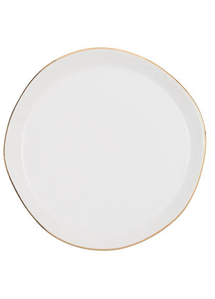 105241 Good Morning bord / plate wit gouden rand 17 cm