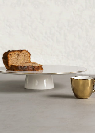 106420 Good Morning cake stand / taart plateau wit
