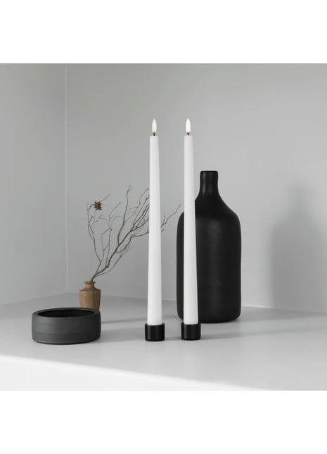 Uyuni Taper SLM LED dinerkaars wax - 2 stuks Nordic wit 32cm
