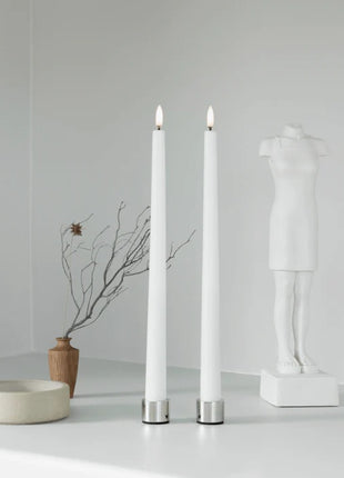 Uyuni Taper SLM LED dinerkaars wax - 2 stuks Nordic wit 32cm