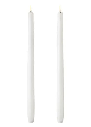 Uyuni Taper LED dinerkaars wax - 2 stuks Nordic wit 35cm