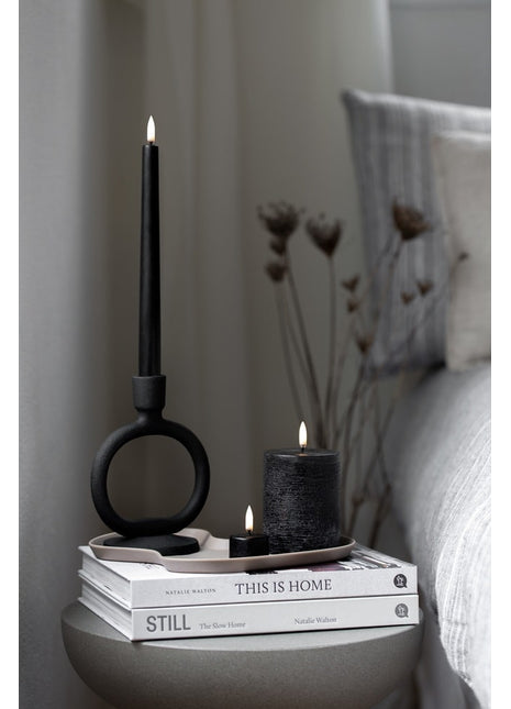 Uyuni Pillar LED kaars melted forest zwart 7.8x10