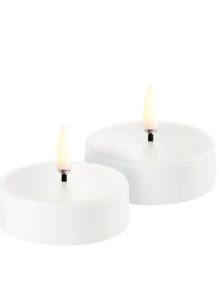 Uyuni oplaadbare theelichten maxi wit 6 cm - 2 stuks