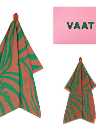 Vaat Amsterdam Gift Set keukendoek / theedoek I love zebra koraal / groen