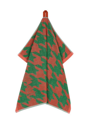 Vaat Gift Set keukendoek / theedoek I love pied de poule - koraal / groen