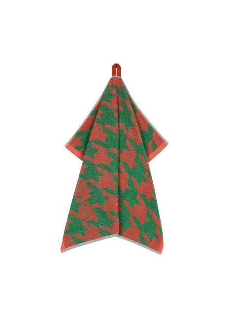 Vaat Gift Set keukendoek / theedoek I love pied de poule - koraal / groen