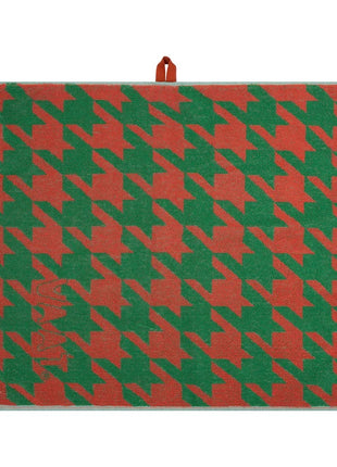 Vaat Gift Set keukendoek / theedoek I love pied de poule - koraal / groen