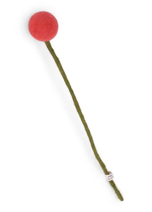 Gry & Sif vilten bloem op steel 3 cm koraal 30 cm
