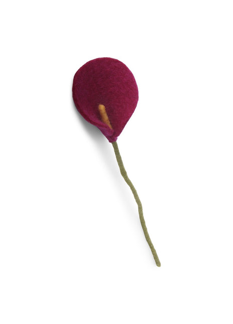 Gry & Sif vilten bloem - lelie cerise 34 cm
