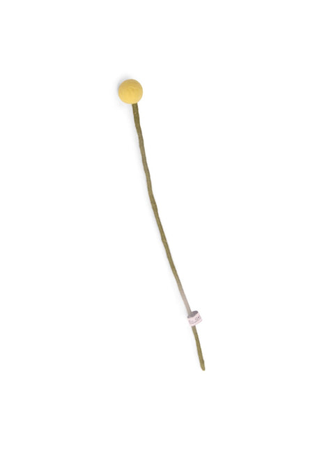 Gry & Sif vilten bloem op steel lichtgeel 2cm - 30 cm