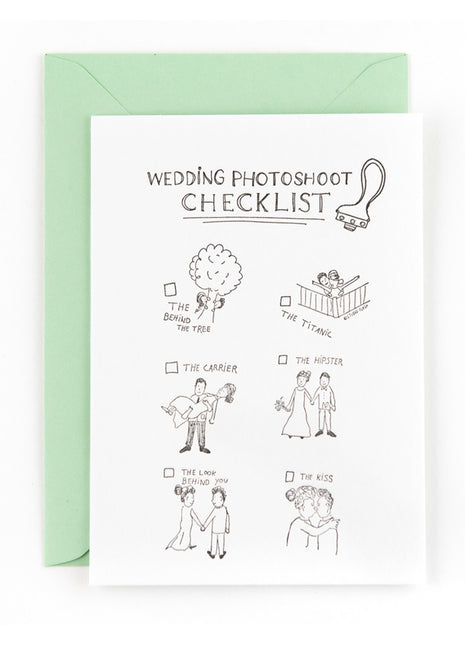 Ansichtkaart / Wenskaart -  trouwen - huwelijk - checklist
