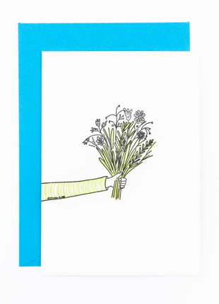 Wenskaart - Gefeliciteerd - boeket bloemen