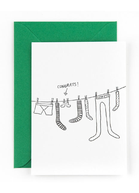 Ansichtkaart / Wenskaart - Geboorte - waslijn