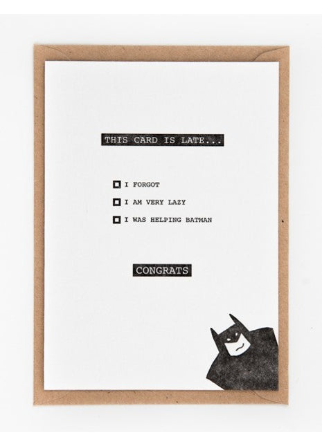 Ansichtkaart / Wenskaart - algemeen - te laat