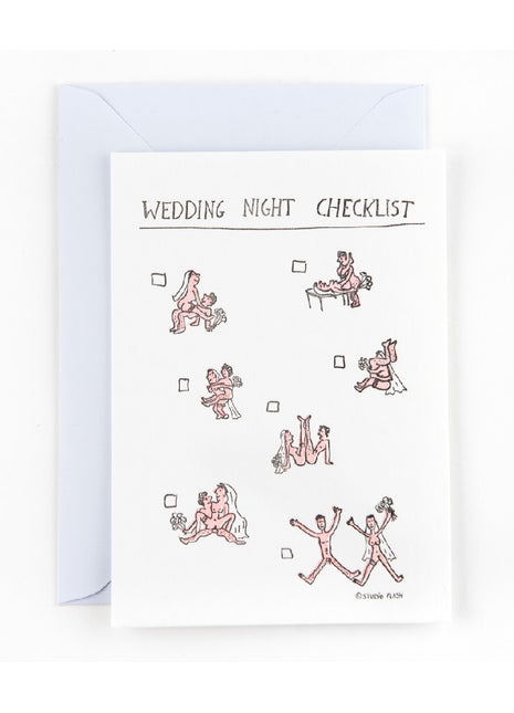 Ansichtkaart / Wenskaart -  trouwen - huwelijk - huwelijksnacht