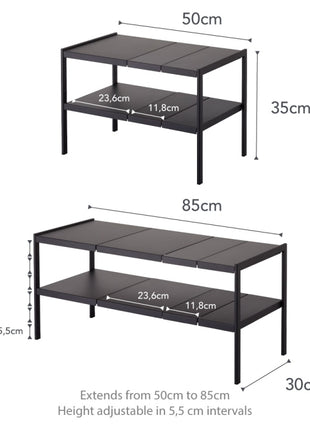 Yamazaki Tower organizer 2-laags uitschuifbaar zwart 