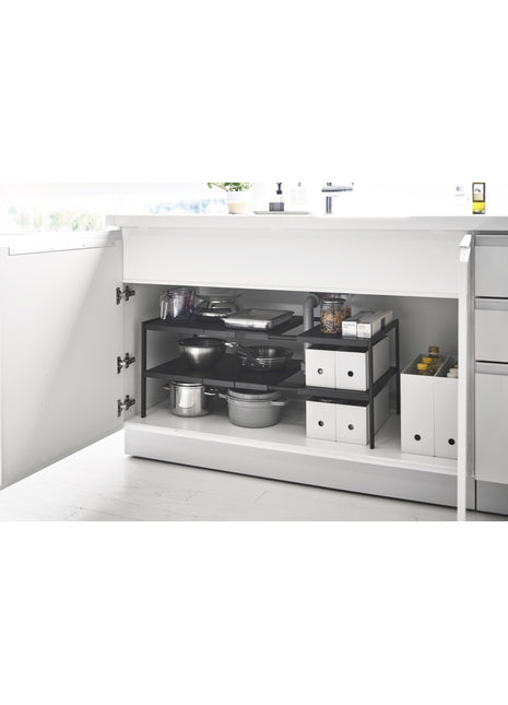 Yamazaki Tower organizer 2-laags uitschuifbaar zwart 
