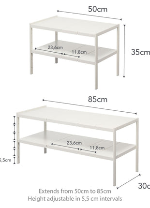 Yamazaki Tower organizer 2-laags uitschuifbaar wit