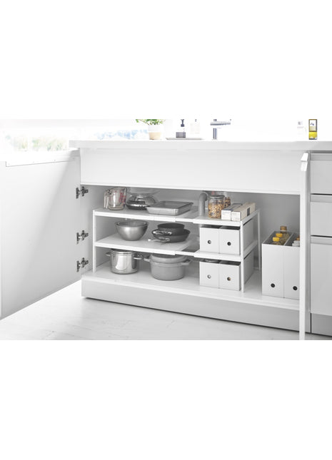 Yamazaki Tower organizer 2-laags uitschuifbaar wit