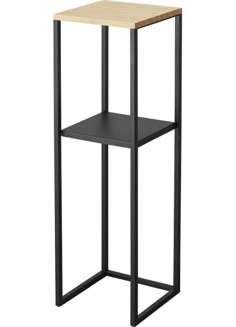 Yamazaki Tower plantenrek 2-laags met houten blad zwart 