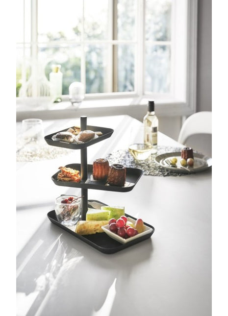 04281 Yamazaki Etagere / cake stand Tower 3 laags zwart