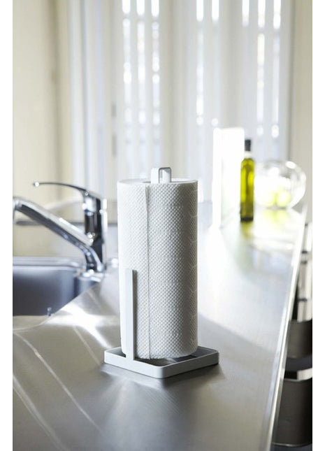 067181  Yamazaki Tower keukenrolhouder wit