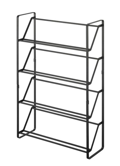 02391 Yamazaki schoenenrek zwart metaal, 4 laag, 12 paar schoenen