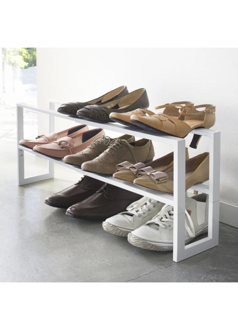 03190 Yamazaki schoenenrek 2 laags uitschuifbaar wit