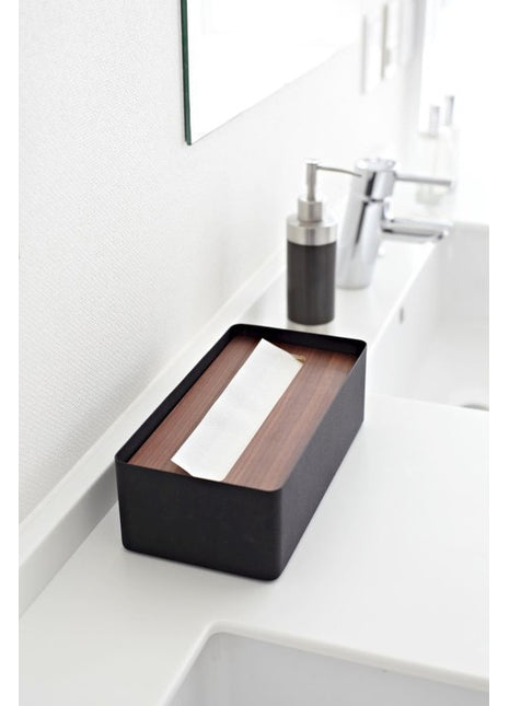 07729 Yamazaki Rin tissue case / tissuehouder zwart donker hout