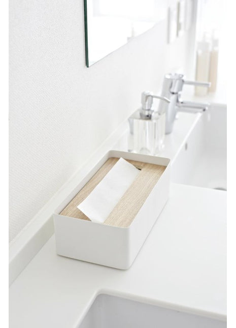 07730 Yamazaki Rin tissue case / tissue houder wit blank hout