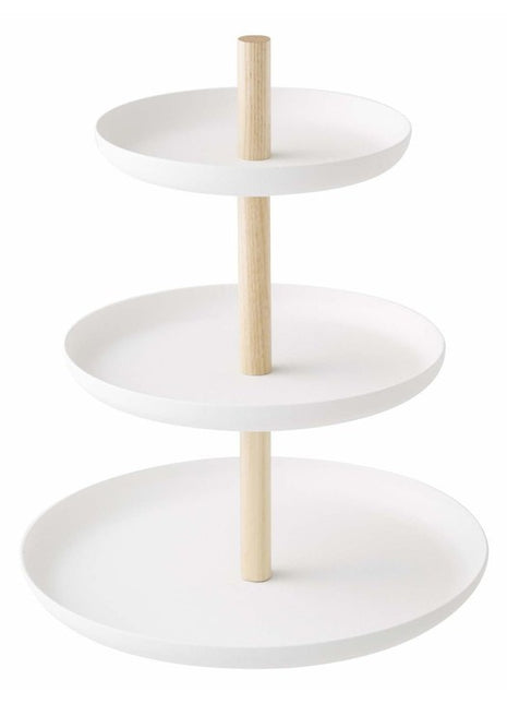 02419 Yamazaki Tosca etagere / cake stand 3 laags metaal - wit