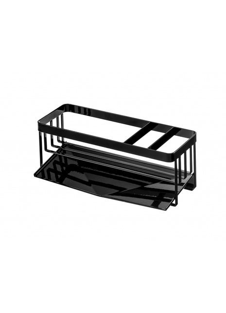 05017 Yamazaki Tower afwasset - spons en fleshouder - zwart