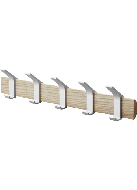 04116 Yamazaki wandkapstok rin hout 5 haken - beige