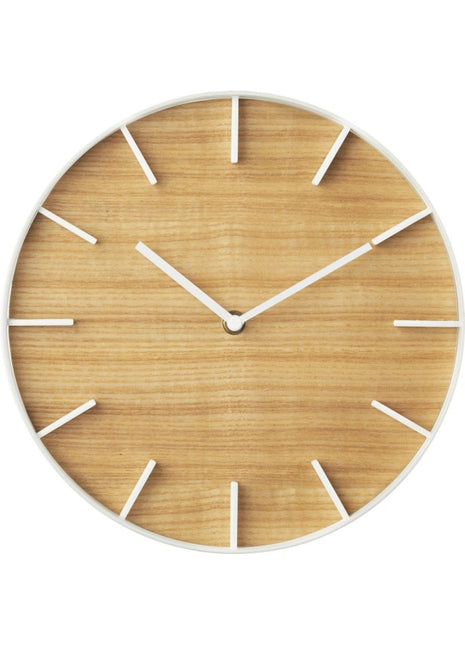 04109 Yamazaki RIN wandklok / klok rond hout beige