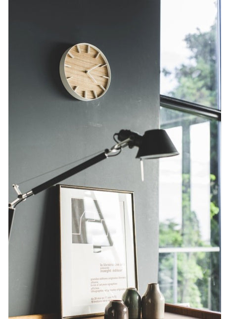04109 Yamazaki RIN wandklok / klok rond hout beige