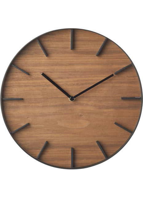 04108 Yamazaki RIN wandklok / klok rond hout bruin