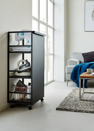 01420 Yamazaki Tower Opbergtrolley 3-laags semi gesloten - Zwart