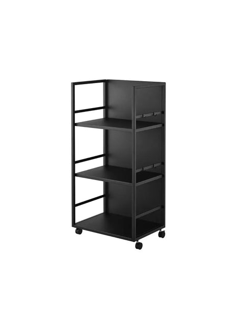 01420 Yamazaki Tower Opbergtrolley 3-laags semi gesloten - Zwart