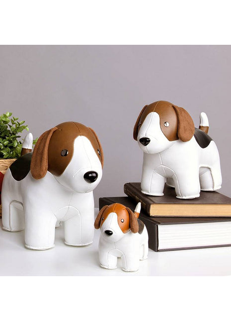 Züny Classic deurstop beagle bruin / wit kunstleer  ZCDV0153-0110