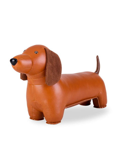 Züny Classic boekensteun teckel tan bruin  ZCBV0109-1007kunstleer